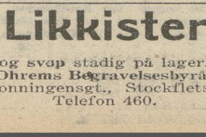 Bilde av H. Ohrem - sadelmager og begravelsesbyrå